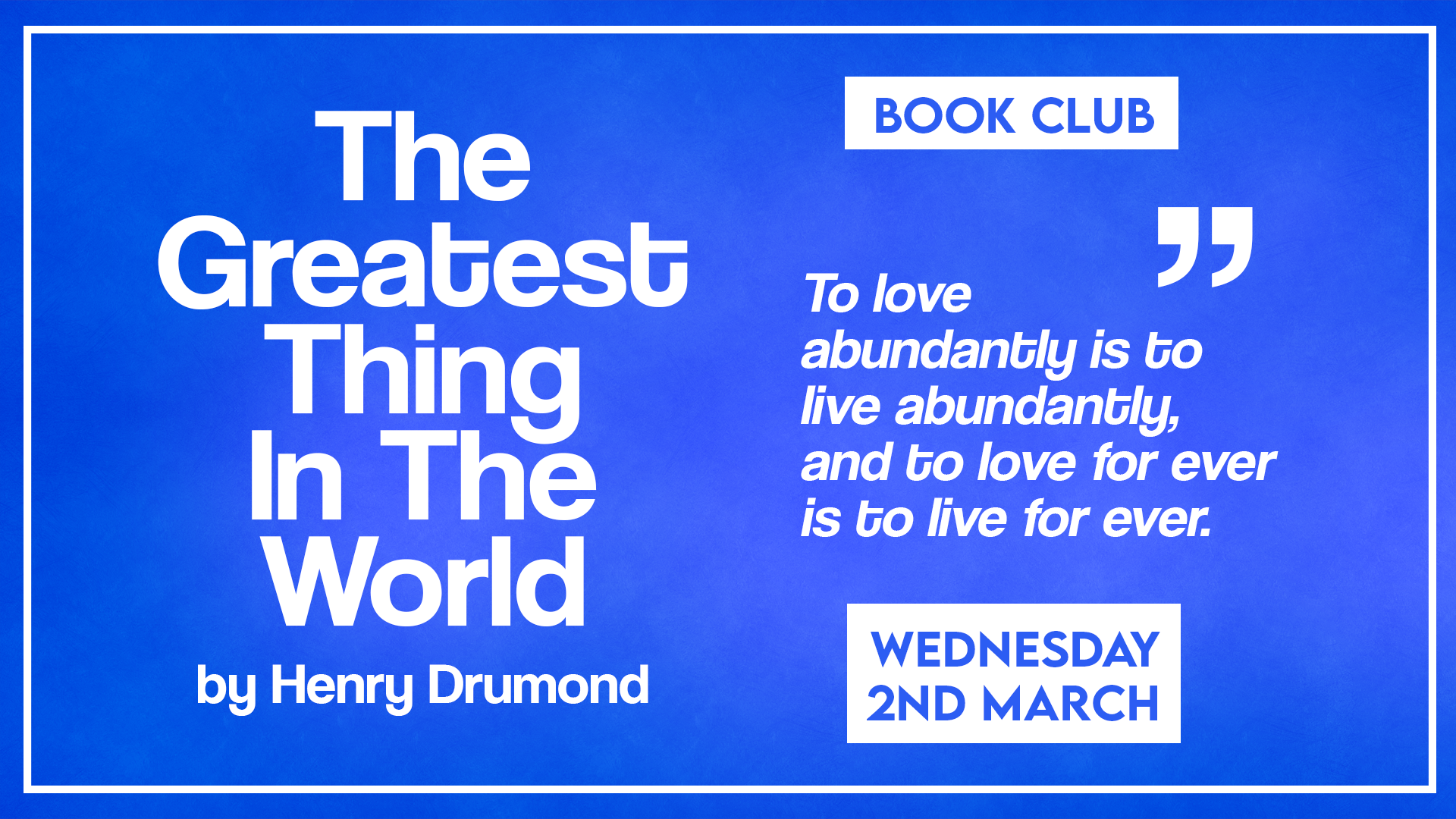 The Greatest Thing - Book Club
