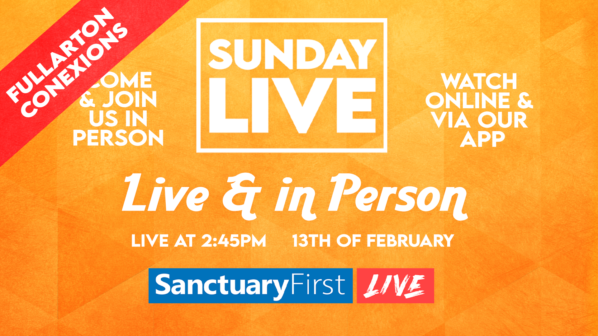 Sunday Live - Live & In Person